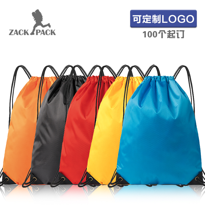 定制LOGO运动防水束口袋女抽绳羽毛球包男小背袋包学生培训班印字